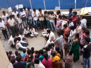 AMBEDKAR COLLEGE - EDUCATION AWARENESS PROGRAMME & STREET PLAY AT BASTHI 07-02-2018 (1)