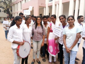 AMBEDKAR COLLEGE - EDUCATION AWARENESS PROGRAMME & STREET PLAY AT BASTHI 07-02-2018 (13)