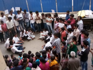 AMBEDKAR COLLEGE - EDUCATION AWARENESS PROGRAMME & STREET PLAY AT BASTHI 07-02-2018 (2)